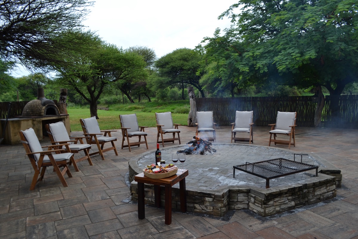 Traditional boma with fire pit